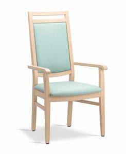Pina PA, Sessel aus Holz mit hoher Rückenlehne