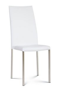 Enza quad high, Moderner Stuhl mit Metallbeinen und hoher Rückenlehne