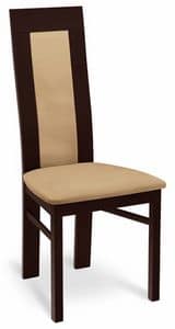 EROS, Gepolsterter Stuhl aus Holz mit hoher Rckenlehne, fr Restaurants