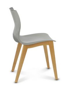 WEBBY 345, Stuhl aus Kunststoff und Holz