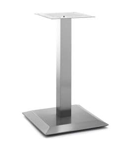 Art.251, Quadratischer Boden für Tisch, Gestell aus gebürstetem Stahl mit einem Zentralrohr, für Vertrags-und Wohnbereich