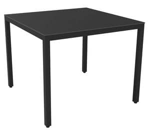 Bea 7070 Compact, Quadratischen Tisch mit Aluminiumrahmen ideal für den Wohnbereich und die Bar