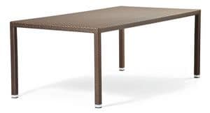 Lotus Tisch 2, Tisch aus Aluminium fr Grten mit gewebten Faser, bedeckt