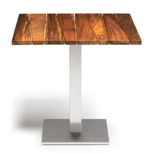 Sorrento/t, Outdoor-Tisch, in Iroko-Holz und Stahl