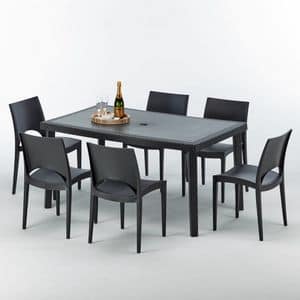 Sthle und Tisch im Freien entfernbarer Garten  S7050SETA6, Tisch im Freien, qualitativ hochwertige, modulare