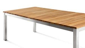 Tibet tisch, Tisch mit Stahlgestell, platte mit Holzlatten