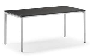 KUDOS 980, Rechteckigen Tisch aus Metall und Laminat, für Tagungsräume