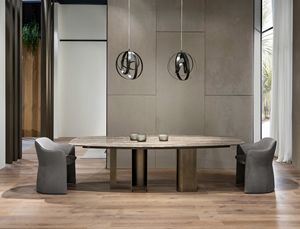 Mirage 2 Tiche, Tisch mit geformter Stahlbasis