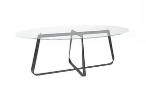 Levante, Tisch mit ovaler Glas- oder Marmorplatte