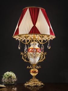 Art. 804/LT5, Tischlampe im klassischen Stil mit dekorativem Porzellan