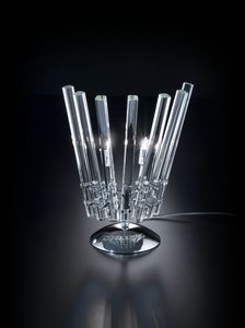 CIRCLE L 28, Tischlampe aus transparentem Kristall