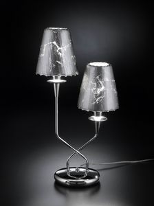OPERA Art. 180.212, Tischlampe mit 2 Kristalllampenschirmen