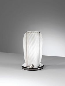 Orione Rt389-020, Handgefertigte Tischlampe aus weiem Glas
