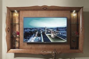 CN03 Charme TV-Ständer, TV-Schrank in eingelegtem Holz, für Luxus-Hotels