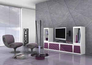 Cube, Modulares TV-Ständer in matt Laminat