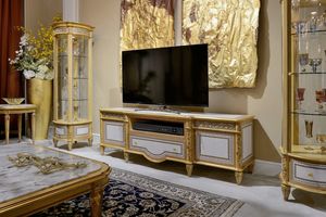 TV-Ständer 1447 im Louis XVI-Stil, TV-Ständer mit geometrischen Einlagen