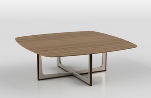 Cross low table 1, Couchtisch mit Keramik oder Holzplatte
