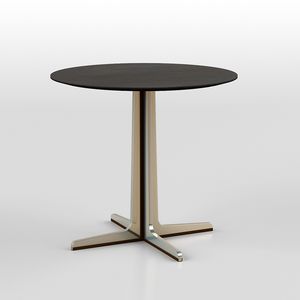 Cross low table 2, Runder kleiner Tisch mit Stahl- und Acrylbasis