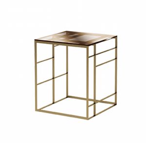 Matrix Beistelltisch, Tisch aus Bronze Metall und Glas
