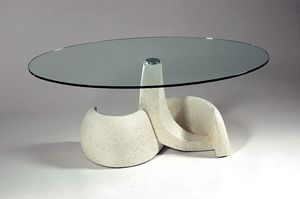 Poseidon, Tisch im klassischen Stil, Stein und Glas