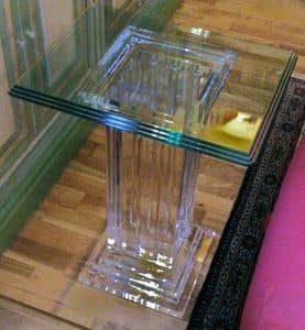 Riflessi-Sammlung 2, Quadratischer Couchtisch aus transparentem Glas, fr klassische Wohnzimmer