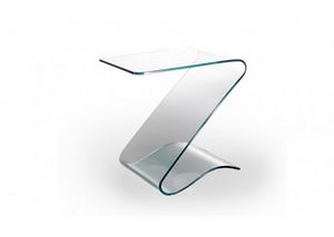 Zeta, Kleiner Tisch aus gebogenem Glas