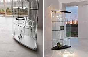 GRACÌA, Ausstellende Möbel aus gebogenem Glas, für moderne Wohnzimmer