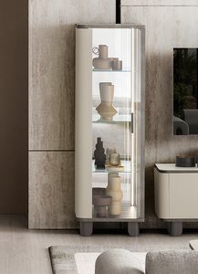 PERLA Vitrine 1 T�r, Vitrine mit modernem Design und weichen Linien