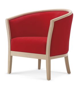 505 P, Moderner Sessel mit Holzrahmen