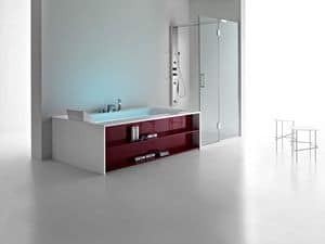Sensual 190 S, Moderne Badewanne mit Regalen, fr Hotelzimmer