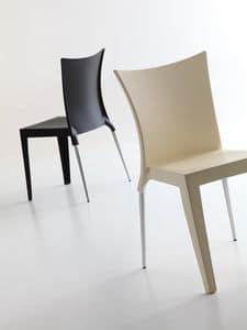 Jo, Elegantes Design Stuhl, Polypropylen Sitz und Rückenlehne, sowohl für die Innen- und Außenbereich