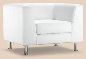 PL VEGA 1P, Sessel mit modernen Linien, Chromfüßen, für Hotels