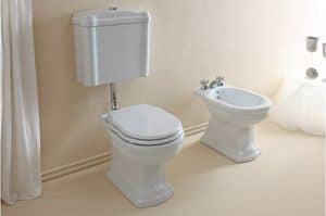 ROYAL WC LOW LEVEL CISTERN BIDET, Wc mit niedrigem Niveau Zisterne, Sitzbezug und Bidet