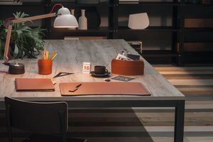 Brando 5pz, Elegante Kollektion aus regeneriertem Leder Schreibtischzubehr