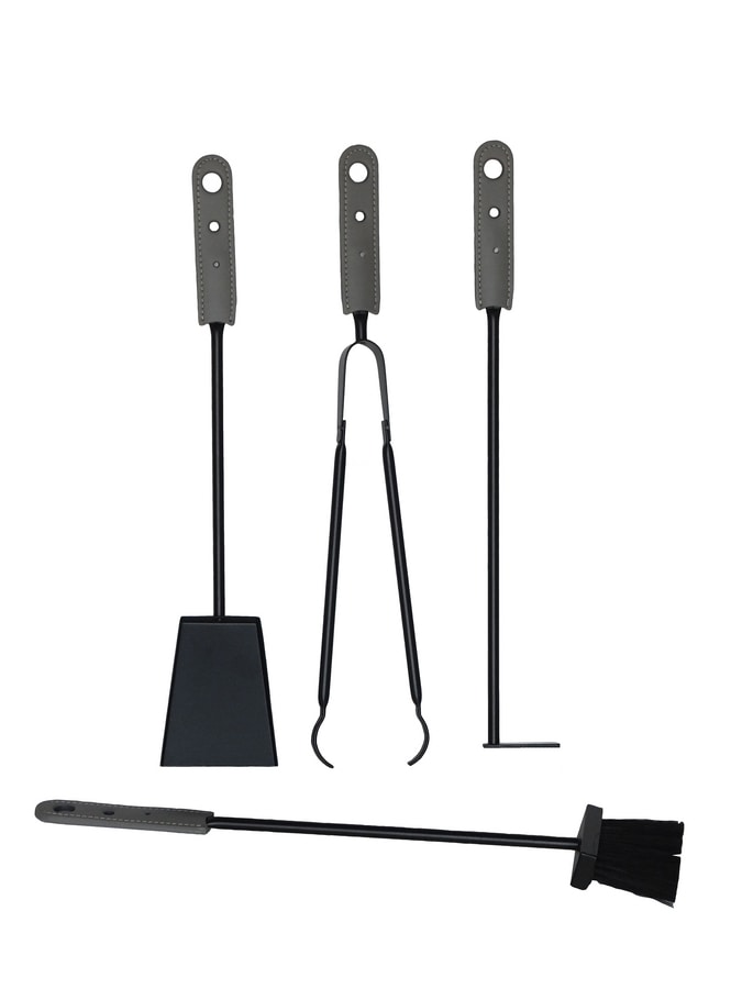 Eisen-Werkzeug für Kamin mit Schaufel, Poker, Pinsel und Feder