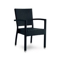Giglio Stuhl mit Armlehnen, Chair in Aluminium und geflochtenen Rattan, fr den Auenbereich