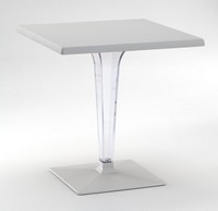 FT 718, Tisch mit Basis und Platte aus Aluminium, Polycarbonat Spalte