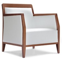 PL 49 EM, Sessel aus Holz, in Kunstleder überzogen, für den Objektbereich