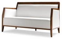 PL 49 EN, Linear Sofa in Holz, Leder-Polsterung