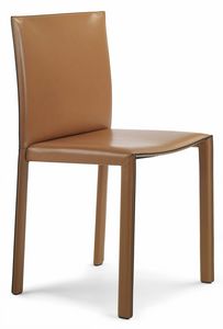 Pasqualina Stuhl 10.0080, Stuhl komplett mit Leder bezogen
