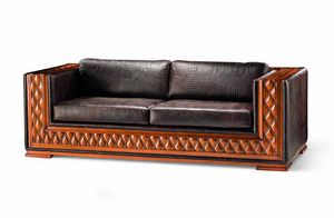 1724V2, Sofa mit Alligatordruckleder