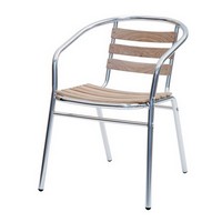 Sd est 2, Stuhl aus Aluminium und Teakplanken zum Garten