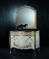 SP21 Blanca, Klassischer Luxus Spiegel in Gold und Silber Blatt
