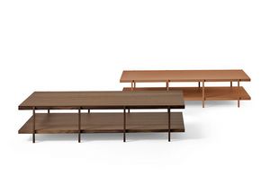 Farnsworth B, Wesentlichen Design kleiner Tisch, in Glas und Holz