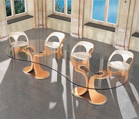 TA42K Mistral, Tabelle mit Holzboden, transparentem Glas