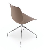 Kaleidos Leder, Stuhl mit Metallgestell und Sitz aus Leder