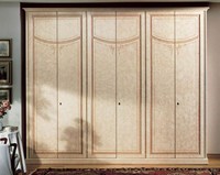 Vesta Kleiderschrank, Luxus Kleiderschrank aus lackiertem Holz mit 6 Türen