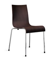 Asia R 4L/VS, Designer Stuhl aus verchromtem Stahl, Holzkessel