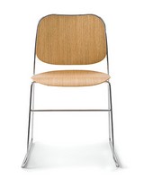 Bay R/LS, Stapelbare Sessel aus verchromtem Stahl