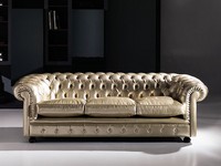 Cester, Klassisches Sofa, getuftet, in Leder, für den öffentlichen Bereich